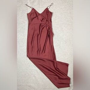 BHLDN Freya Satin Charmeuse Dress in Cinnamon by Anthropologie Size 6 M